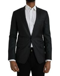 Dolce & Gabbana - Stripe Martini Single Breasted Coat Blazer - Lyst