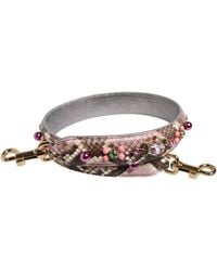 Dolce & Gabbana - Embellished Handbag Shoulder Strap Python Leather Bag - Lyst