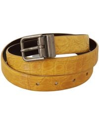 Dolce & Gabbana - Exotic Skin Leather Buckle Belt - Lyst