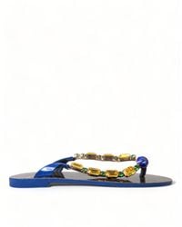 Dolce & Gabbana - Crystal Calf Leather Beachwear Shoes - Lyst