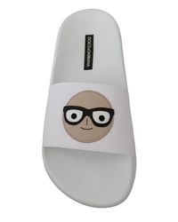 Dolce & Gabbana - Leather #Dgfamily Slides Shoes Sandals Top - Lyst