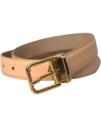 Dolce & Gabbana - Calfskin Leather Metal Buckle Belt - Lyst