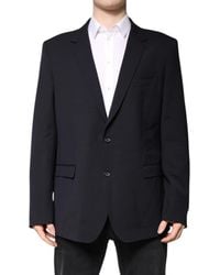 Dolce & Gabbana - Dark Wool Single Breasted Coat Blazer - Lyst