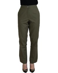 Laure'l - Cotton High Waist Tapered Pants - Lyst