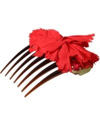 Dolce & Gabbana - Silk Floral Brass Hair Comb - Lyst