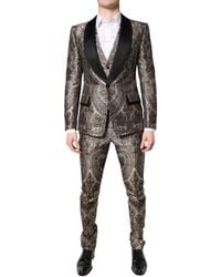 Dolce & Gabbana - Jacquard Single Breasted 3 Piece Suit - Lyst