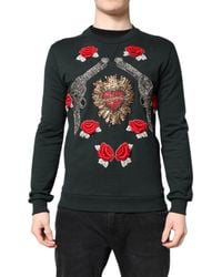 Dolce & Gabbana - Crystal Heart Roses Gun Sweater - Lyst