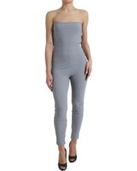 Dolce & Gabbana - Nylon Strapless Bodycon Jumpsuit Dress - Lyst