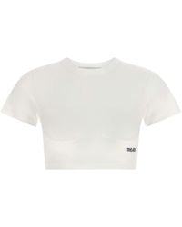 The Attico - Bustier Crop T-Shirt - Lyst