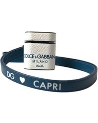 Dolce & Gabbana - Calf Leather Logo Print Strap Airpods Case - Lyst