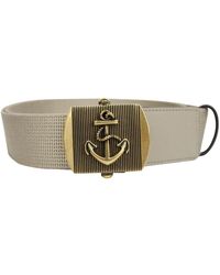 Gucci Fabric Brass Anchor Buckle Belt in Blue for Men | Lyst