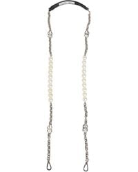 Dolce & Gabbana - Leather Pearl Chain Bag Accessory Shoulder Strap - Lyst