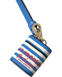 Dolce & Gabbana - Stripe Dauphine Leather Logo Print Airpod Case Accessory - Lyst