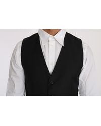 Dolce & Gabbana - Elegant Striped Wool Blend Waistcoat Vest - Lyst