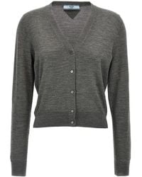 Prada - Virgin Wool Cardigan - Lyst