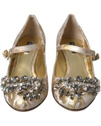 Dolce & Gabbana - Jacquard Crystal Mary Janes Pumps Shoes 35+Lu+Pc - Lyst