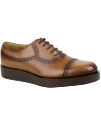 Gucci Lace-up Leather Platform Oxford Shoes 353028 - Brown