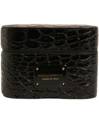 Dolce & Gabbana - Leather Metal Logo Plaque Holder Airpods Case - Lyst