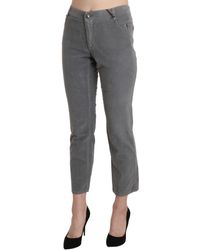 Ermanno Scervino - Cropped Cotton Stretch Trouser Pants - Lyst