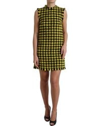 Dolce & Gabbana - Houndstooth Mini Dress Sleeveless Shift - Lyst