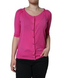 Dolce & Gabbana - Wool Button Down Short Sleeve Blouse Top - Lyst