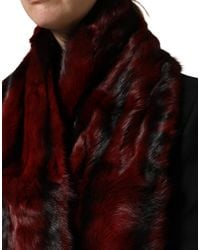 Dolce & Gabbana - Stripe Fur Shawl Neck Wrap Scarf - Lyst