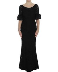 Dolce & Gabbana - Floral Lace Long Bodycon Maxi Dress - Lyst