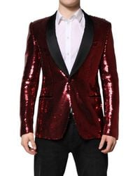 Dolce & Gabbana - Sequin Blazer Notch Lapel - Lyst