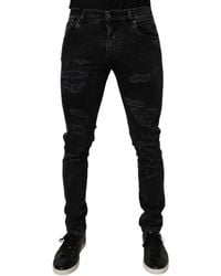 Dolce & Gabbana - Slim Fit Distressed Jeans - Lyst
