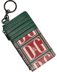 Dolce & Gabbana - Calf Leather Logo Print Monogram Card Holder Wallet - Lyst