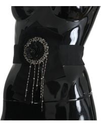 Dolce & Gabbana - Crystal Brooch Wide Wai Satoria Belt Cotton Acetate - Lyst