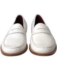 Dolce & Gabbana - Leather Slip On Mocassin Loafers Shoes - Lyst