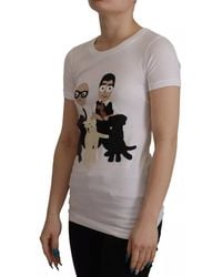 Dolce & Gabbana - #Dgfamily Patch Top Cotton T-Shirt Off - Lyst