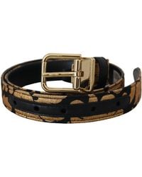 Dolce & Gabbana - Jacquard Leather Logo Buckle Belt - Lyst