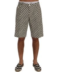 Dolce & Gabbana - Striped Hemp Casual Shorts - Lyst