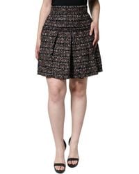Dolce & Gabbana - High Waist Tartan Tweed A-Line Mini Skirt - Lyst