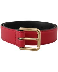 Dolce & Gabbana - Elegant Leather Belt With-Tone Buckle - Lyst