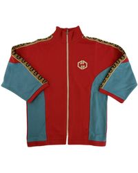 Gucci Girls Red/blue Sports Zip-up Kimono Sweatshirt 10 Xs 596226 6095