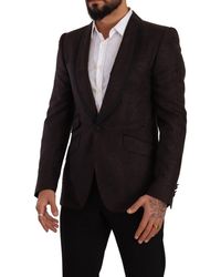 Dolce & Gabbana - Purple Jacquard Single Breasted Sicilia Blazer - Lyst