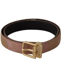 Dolce & Gabbana - Chic Rose Leather Belt With Logo Buckle - Lyst