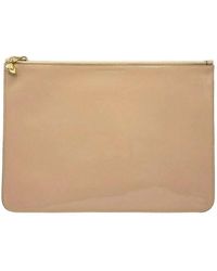 McQueen - Charm Patent Leather Skull Large Pouch - Lyst