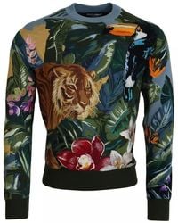 Dolce & Gabbana - Jungle Embroidered Wool-Silk Sweater - Lyst