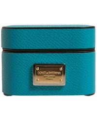 Dolce & Gabbana - Leather Metal Logo Plaque Holder Airpods Case - Lyst