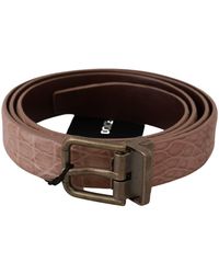 Dolce & Gabbana - Exotic Skin Buckle Leather Belt - Lyst