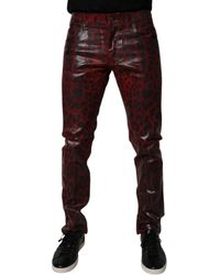 Dolce & Gabbana - Leopard Cotton Skinny Denim Jeans - Lyst
