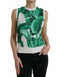 Dolce & Gabbana - Banana Leaf Print Crew Neck Tank Top - Lyst
