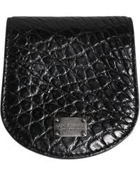 Dolce & Gabbana - Black Exotic Skin Coin Condom Case Holder Pocket Wallet - Lyst