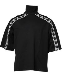 Dolce & Gabbana - Cotton Dg Print Turtleneck T-Shirt - Lyst
