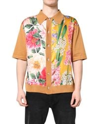 Dolce & Gabbana - Floral Collared Short Sleeve T-Shirt - Lyst
