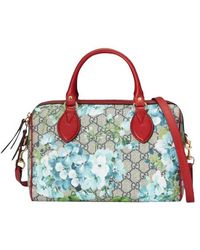 Gucci Beige/blue Top Handle GG Coated Canvas Small Handbag 409529 8492